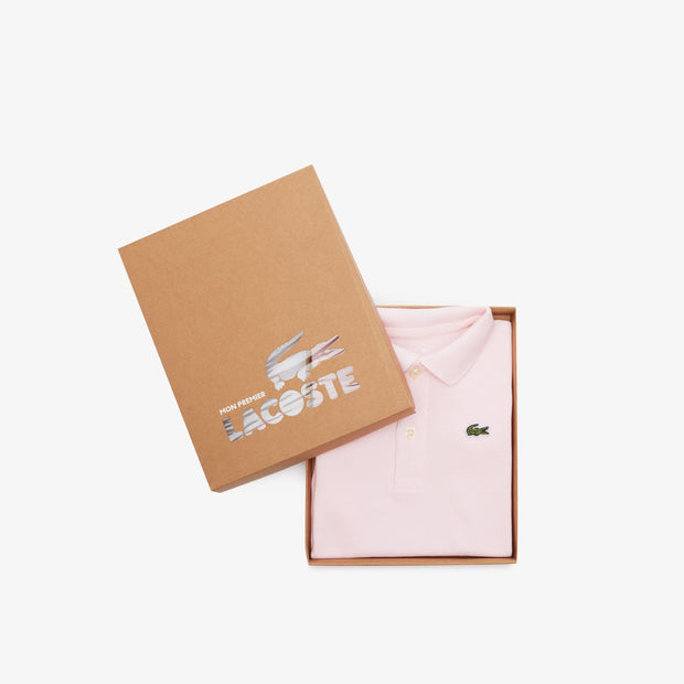 Baby Organic Cotton Piqué Bodysuit In Recycled Cardboard Box Set