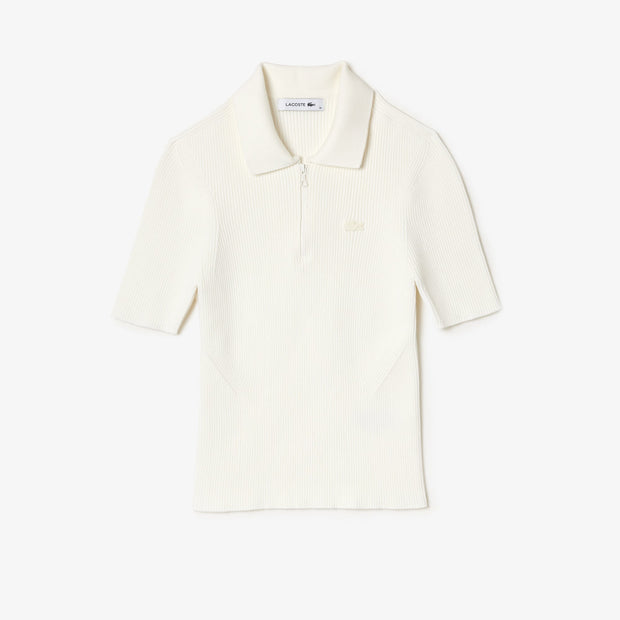 Women’s Lacoste Zipped Knit Polo Shirt