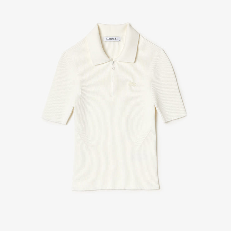 Women’s Lacoste Zipped Knit Polo Shirt