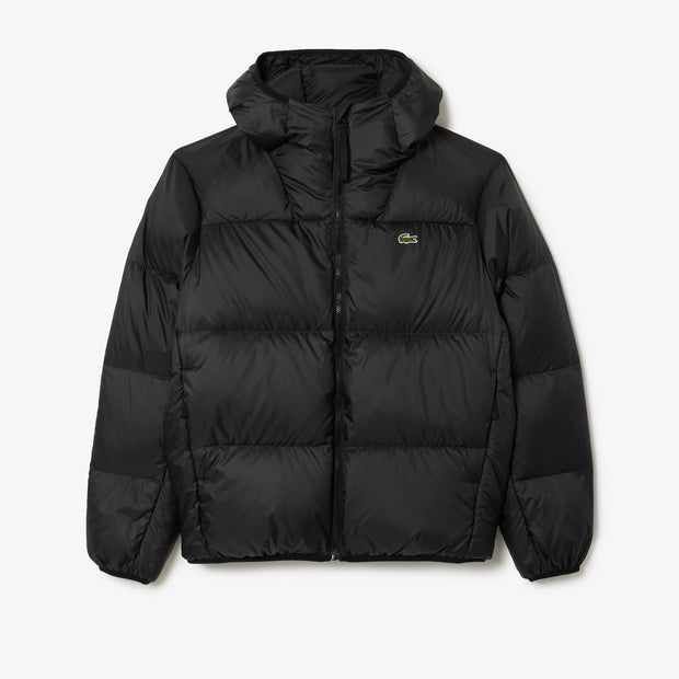 Short Water-Repellent Hooded Puffed Jacket