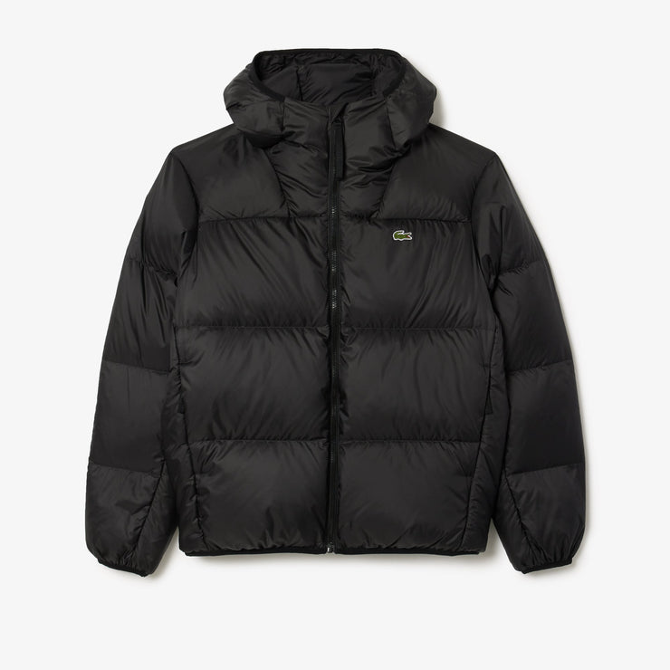 Short Water-Repellent Hooded Puffed Jacket