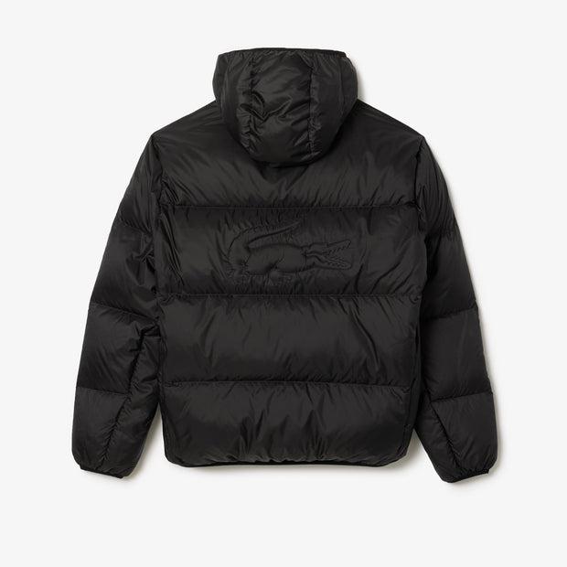Short Water-Repellent Hooded Puffed Jacket