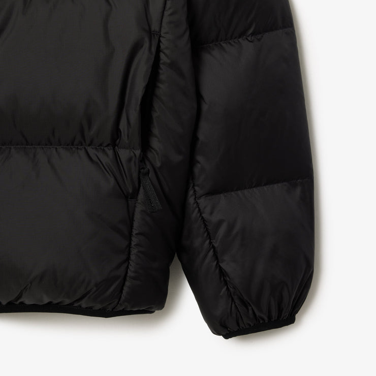 Short Water-Repellent Hooded Puffed Jacket