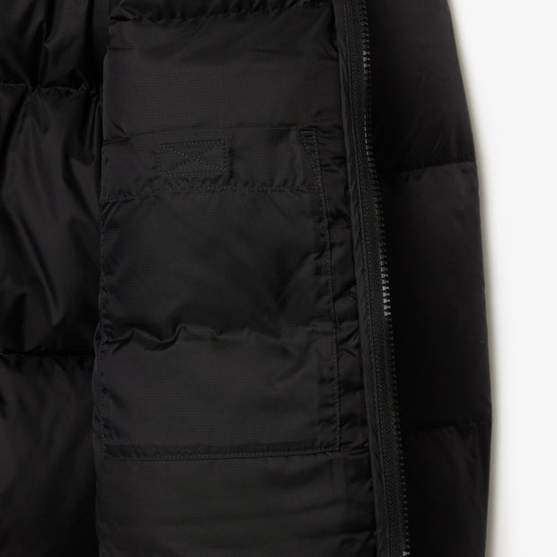Short Water-Repellent Hooded Puffed Jacket