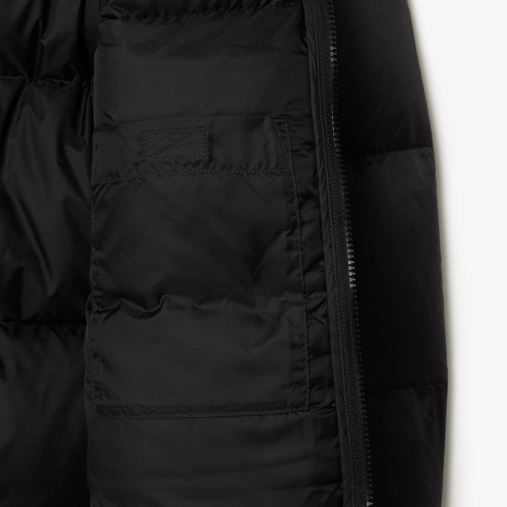 Short Water-Repellent Hooded Puffed Jacket
