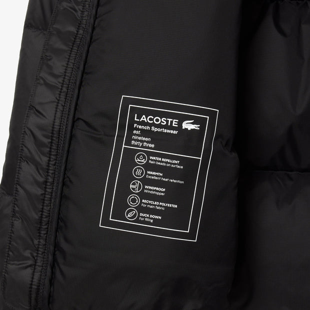 Short Water-Repellent Hooded Puffed Jacket