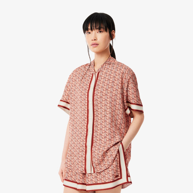 Oversized Monogram Print Shirt