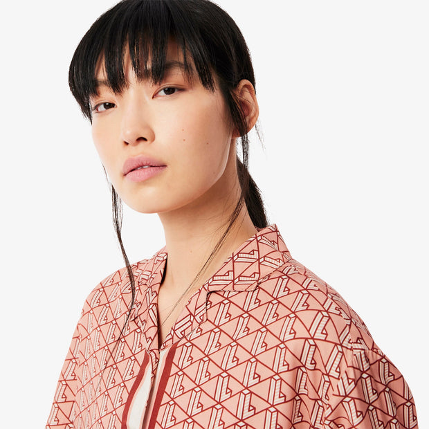 Oversized Monogram Print Shirt