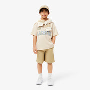 Printed Mesh Double Collar Polo Shirt