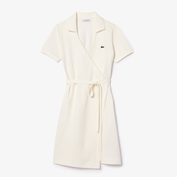Stretch Mini Piqué Wrap Dress