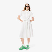 Flared Mini-Piqué Polo Dress