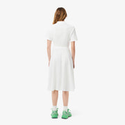Flared Mini-Piqué Polo Dress