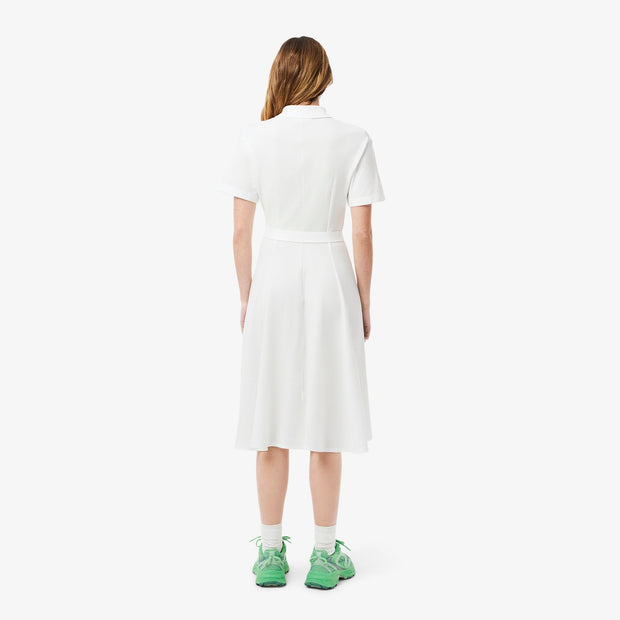 Flared Mini-Piqué Polo Dress
