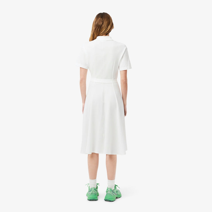 Flared Mini-Piqué Polo Dress