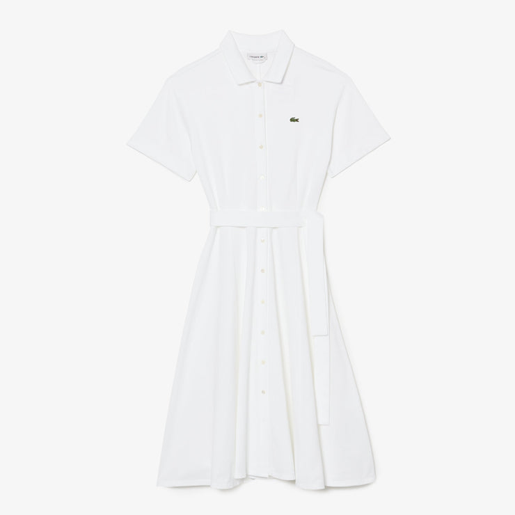 Flared Mini-Piqué Polo Dress