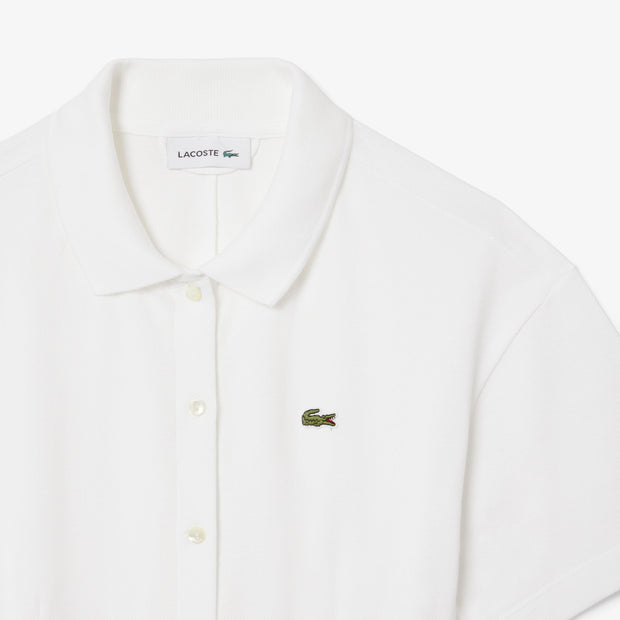 Flared Mini-Piqué Polo Dress