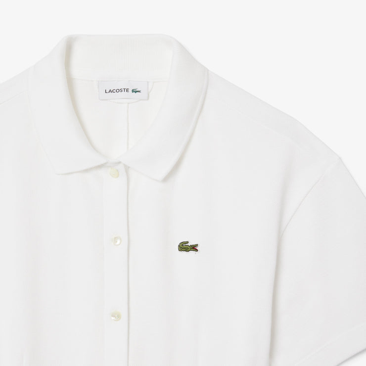 Flared Mini-Piqué Polo Dress