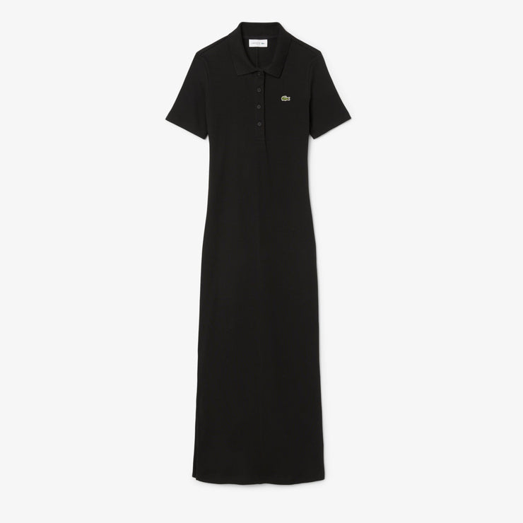 Long Ribbed Cotton Polo Dress