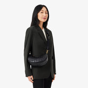 Maheki Embossed Leather Half Moon Purse
