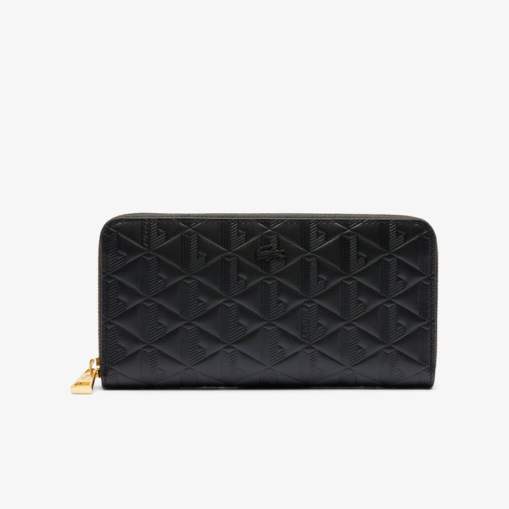 Maheki Zipped Embossed Leather Billfold