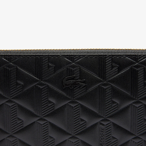 Maheki Zipped Embossed Leather Billfold
