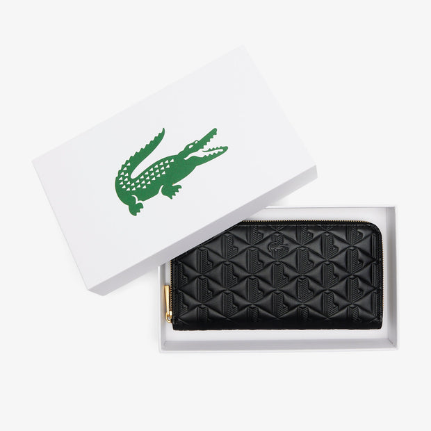 Maheki Zipped Embossed Leather Billfold