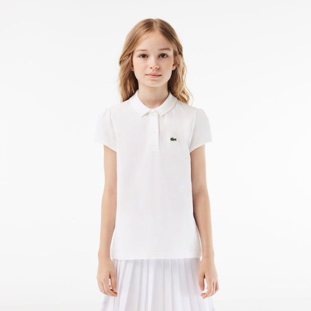 Scalloped Collar Mini Piqué Polo Shirt