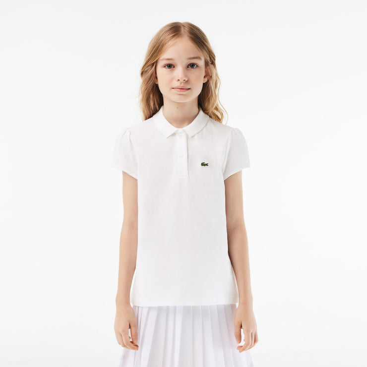 Scalloped Collar Mini Piqué Polo Shirt