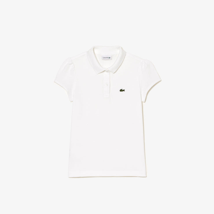 Scalloped Collar Mini Piqué Polo Shirt