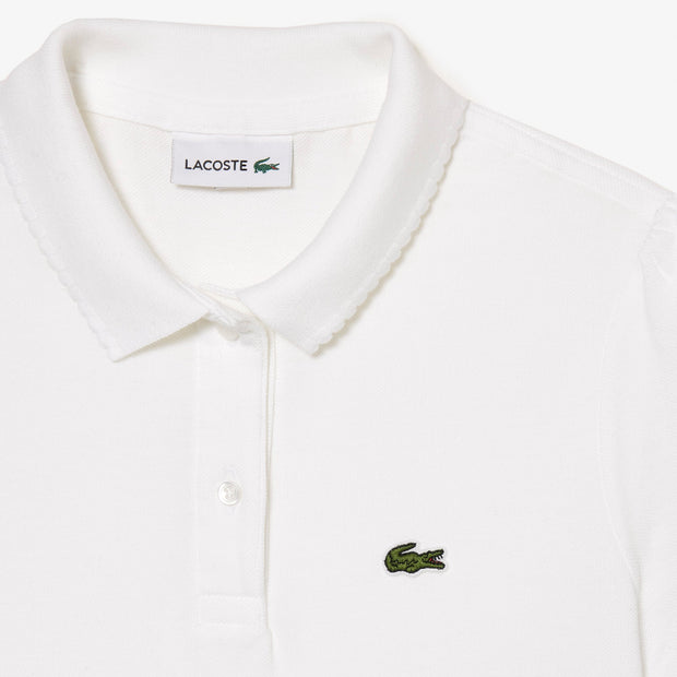 Scalloped Collar Mini Piqué Polo Shirt