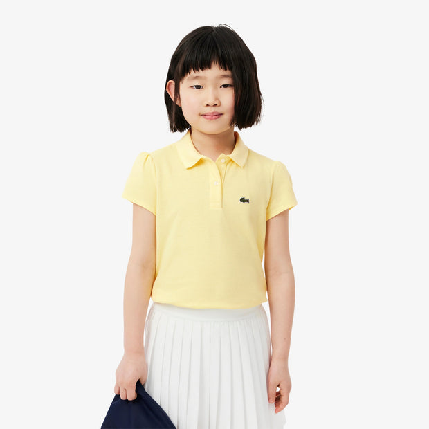 Scalloped Collar Mini Piqué Polo Shirt