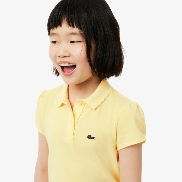 Scalloped Collar Mini Piqué Polo Shirt