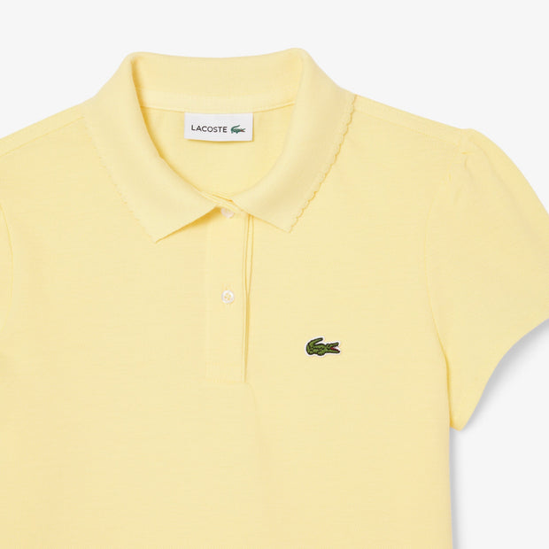 Scalloped Collar Mini Piqué Polo Shirt