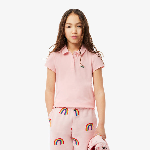 Scalloped Collar Mini Piqué Polo Shirt
