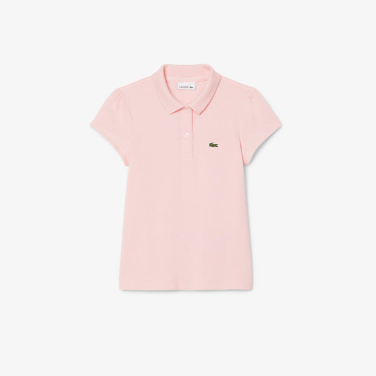 Scalloped Collar Mini Piqué Polo Shirt