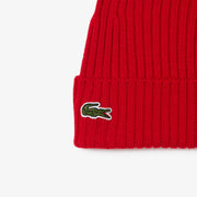 Rib Knit Brushed Wool Beanie