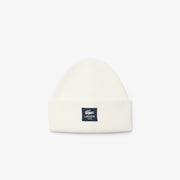 Ribbed Cotton Badge Beanie