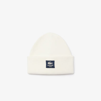 Ribbed Cotton Badge Beanie