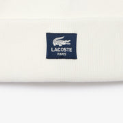 Ribbed Cotton Badge Beanie