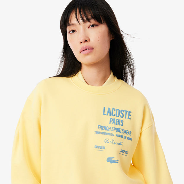 Oversized Fit Pleated Print Sweatshirt