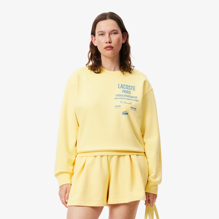 Oversized Fit Pleated Print Sweatshirt