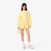 Oversized Fit Pleated Print Sweatshirt