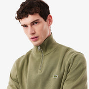 Zip-Up High Neck Interlock Sweatshirt