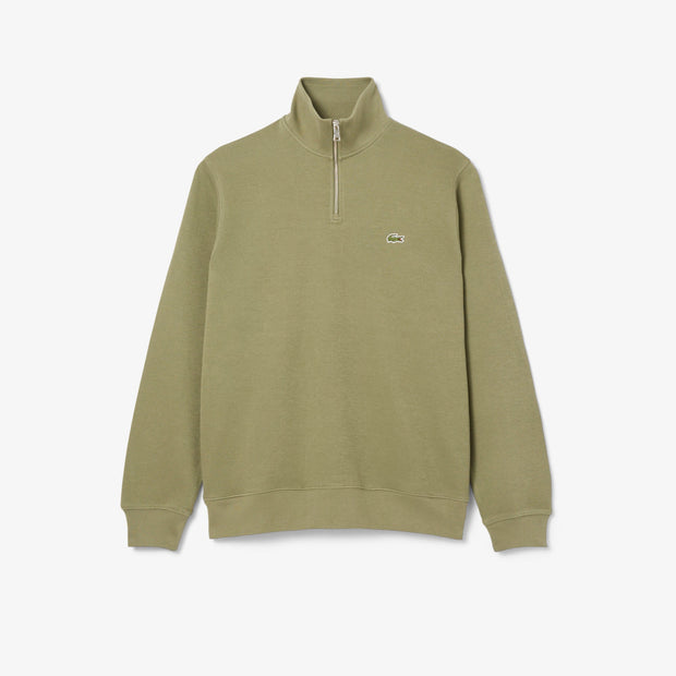 Zip-Up High Neck Interlock Sweatshirt