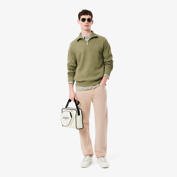 Zip-Up High Neck Interlock Sweatshirt