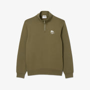 High Neck Zip-Up Print Sweatshirt