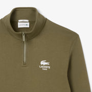 High Neck Zip-Up Print Sweatshirt
