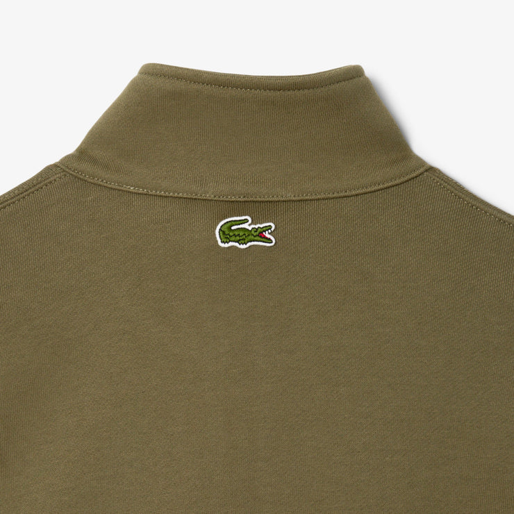 High Neck Zip-Up Print Sweatshirt