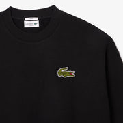 Loose Fit Badge Accent Fleece Sweatshirt