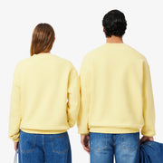 Loose Fit Badge Accent Fleece Sweatshirt